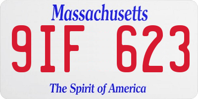 MA license plate 9IF623