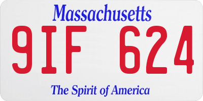 MA license plate 9IF624