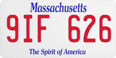 MA license plate 9IF626