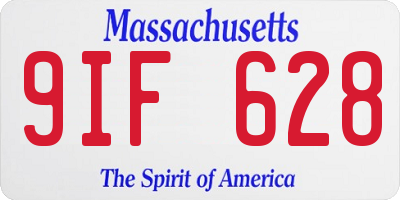 MA license plate 9IF628