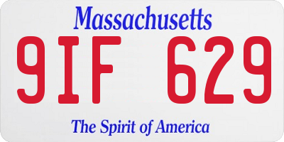MA license plate 9IF629
