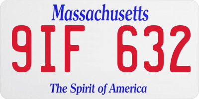 MA license plate 9IF632