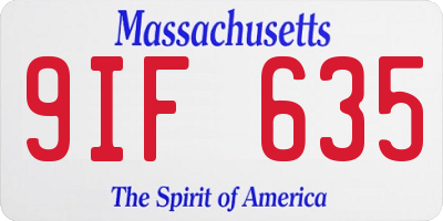 MA license plate 9IF635