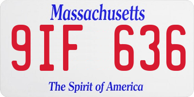 MA license plate 9IF636