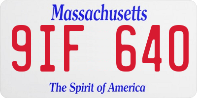 MA license plate 9IF640