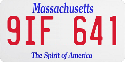 MA license plate 9IF641