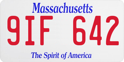 MA license plate 9IF642