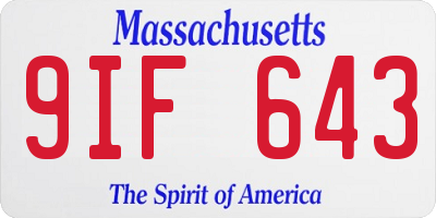MA license plate 9IF643