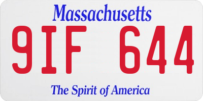 MA license plate 9IF644