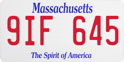 MA license plate 9IF645