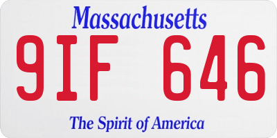 MA license plate 9IF646