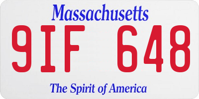 MA license plate 9IF648