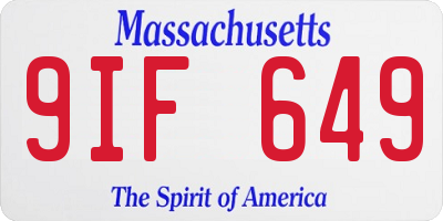 MA license plate 9IF649