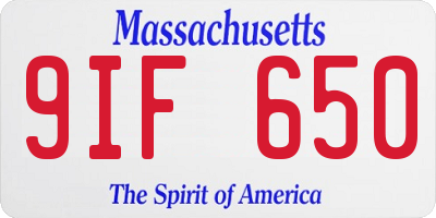 MA license plate 9IF650