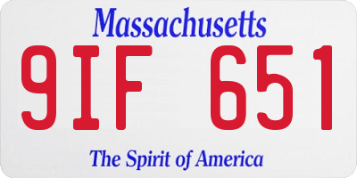 MA license plate 9IF651
