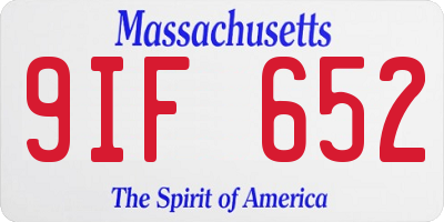 MA license plate 9IF652