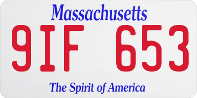 MA license plate 9IF653
