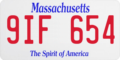 MA license plate 9IF654