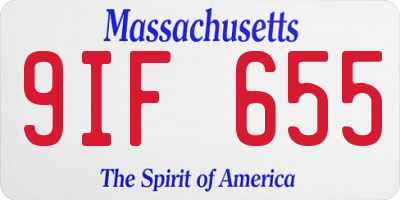 MA license plate 9IF655