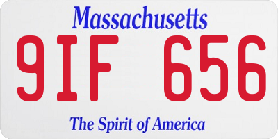 MA license plate 9IF656
