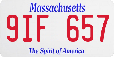 MA license plate 9IF657