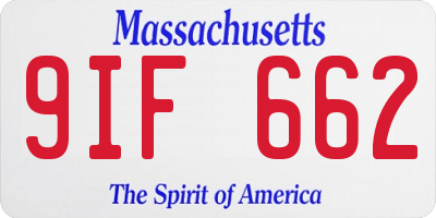 MA license plate 9IF662