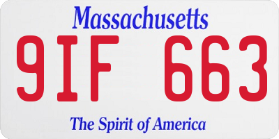 MA license plate 9IF663
