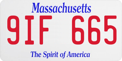 MA license plate 9IF665