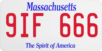 MA license plate 9IF666