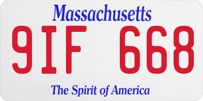 MA license plate 9IF668