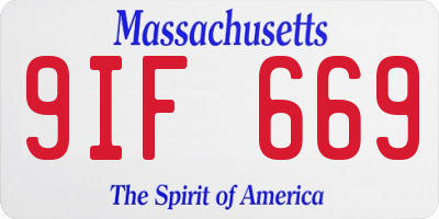 MA license plate 9IF669