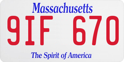 MA license plate 9IF670