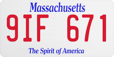 MA license plate 9IF671