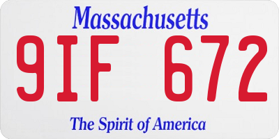 MA license plate 9IF672