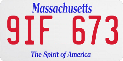 MA license plate 9IF673