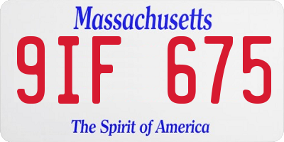 MA license plate 9IF675