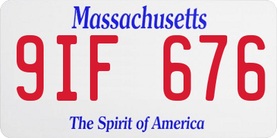 MA license plate 9IF676