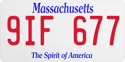 MA license plate 9IF677