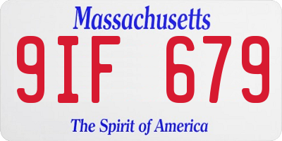 MA license plate 9IF679