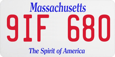 MA license plate 9IF680