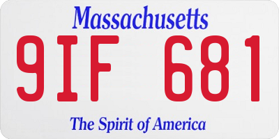 MA license plate 9IF681