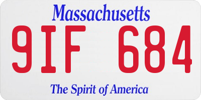 MA license plate 9IF684
