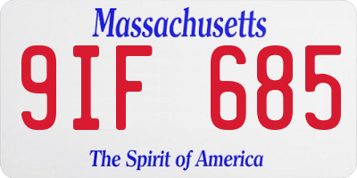 MA license plate 9IF685
