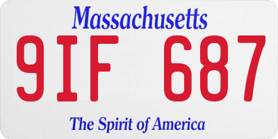 MA license plate 9IF687