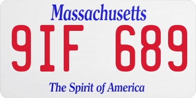 MA license plate 9IF689