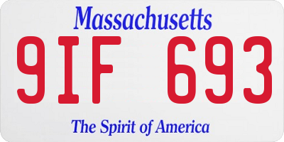 MA license plate 9IF693
