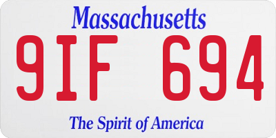 MA license plate 9IF694