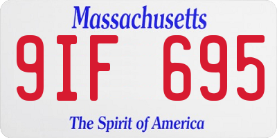 MA license plate 9IF695