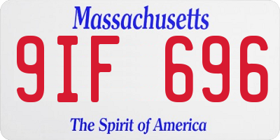 MA license plate 9IF696