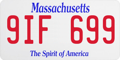 MA license plate 9IF699